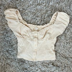 Puff sleeve short sleeve top